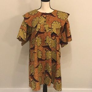 An African print short sleeve oversized tunic